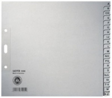 Register A-Z A4 1/2 Höhe Tauenpapier Leitz 100g grau 240x210mm (1200-00-85)