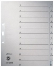 Register 1-12 A4 Tauenpapier Leitz 100g grau 240x300mm (1233-00-85)