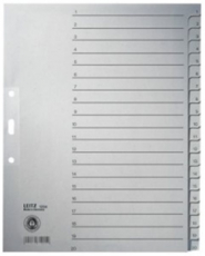 Register 1-20 A4 Tauenpapier Leitz 100g grau 240x300mm (1234-00-85)