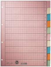 Register blanko A4 10-teilig Tauenpapier Leitz 130g 225x297mm 5-farbig