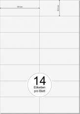 PRINTATION Papier-Etiketten (B105xH42,4mm) 500xA4 à 14 Eti.