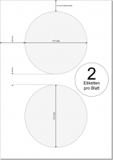 PRINTATION Papier-Etiketten Durchmesser 117mm 100xA4 à 2 Eti. für CDs