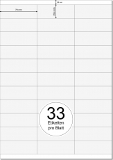PRINTATION Papier-Etiketten (B70xH25,4mm) 500xA4 à 33 Eti.