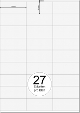 PRINTATION Papier-Etiketten (B70xH32mm) 500xA4 à 27 Eti.