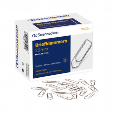 Büroklammer 26mm Größe eckig verzinkt, Soennecken