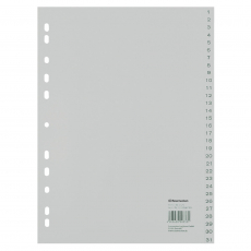 Register 1-31 A4 Plastik PP-Folie volle Höhe, 225x297mm, Eurolochung