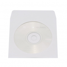 CD-Hüllen aus Papier, Einstecklasche, mit Fenster, weiß, 124x124mm