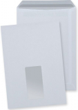 Kuvert 500x C5=162x229mm, mit Fenster, weiß, Selbstklebung