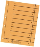 Trennblatt A4 orange 250g Falken 240 x 300mm schwarzer Organisationsdruck