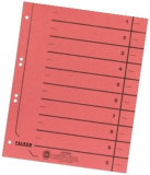 Trennblatt A4 rot 250g Falken 240 x 300mm schwarzer Organisationsdruck