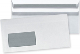 Kuvert 1000x DIN lang=110x220mm, mit Fenster, weiß, Selbstklebung