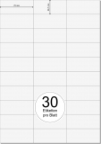 PRINTATION Papier-Etiketten (B70xH29,7mm) 100xA4 à 30 Eti.
