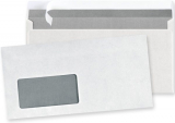 Kuvert 1000x DIN lang=110x220mm, mit Fenster, weiß, Haftklebung
