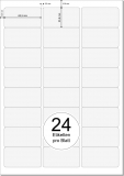 PRINTATION Folien-Etiketten klar transparent (B63,5xH33,9mm) 10xA4 à 24 Eti.