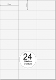 PRINTATION Folien-Etiketten klar transparent (B70xH37mm) 25xA4 à 24 Eti.