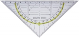 Geodreieck klein, transparent, flexibel, ohne Griff, Alco