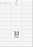PRINTATION Papier-Etiketten (B70xH25,4mm) 25xA4 à 33 Eti.