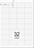 PRINTATION Papier-Etiketten (B48,3xH33,8mm) 100xA4 à 32 Eti.