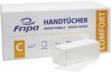 Falthandtuch 100% Zellstoff 2-lagig, hochweiß Tissue, V-Falzung Fripa