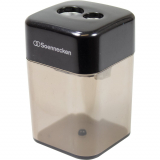 Doppelspitzer mit Auffang-Dose Marke Soennecken, schwarz/transparent