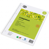 Collegeblock A4 recycling kariert Soennecken 80 Blatt 70g, 4-loch, Rand links