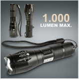 Eaxus LED Aluminium-Taschenlampe, starke 1.000 Lumen, bis 500m Leuchtweite