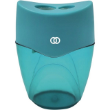 Doppelspitzer mit Auffang-Dose, türkis, oeco (hoher Recycling-Anteil)