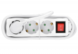 Dreifach-Steckdosenleiste mit Ein-/Aus-Schalter, weiß