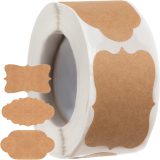 Selbstklebende Etiketten auf Rolle, braun, 300 Stück