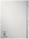 Register A-Z A4 volle Höhe Tauenpapier Leitz 100g grau 225x300mm (4300-00-85)