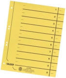 Trennblatt A4 gelb 250g Falken 240 x 300mm schwarzer Organisationsdruck