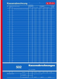 Formularblock Kassenabrechnung A4 2x 50 Blatt Blaupapier Herlitz (Nr. 502)