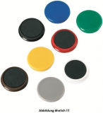 Magnete rund (24mm) Alco farbig sortiert - Ausverkaufssonderpreis
