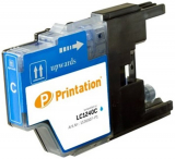 PRINTATION Printation Tinte ersetzt Brother LC-1240C / LC-1280XLC, ca. 600 S., cyan
