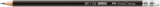 Bleistifte HB mit Gummitip 1112 HB 6-Kant, schwarz