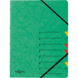 Ordnungsmappe 7 Fächer grün PAGNA mit 2 Gummizügen für DIN A4