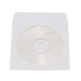 CD-Hüllen aus Papier, Einstecklasche, mit Fenster, weiß, 124x124mm