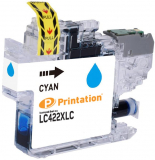 PRINTATION Printation Tinte ersetzt Brother LC-422XLC, ca. 1500 S., cyan