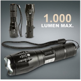 Eaxus LED Aluminium-Taschenlampe, starke 800-1.000 Lumen, bis 500m Leuchtweite